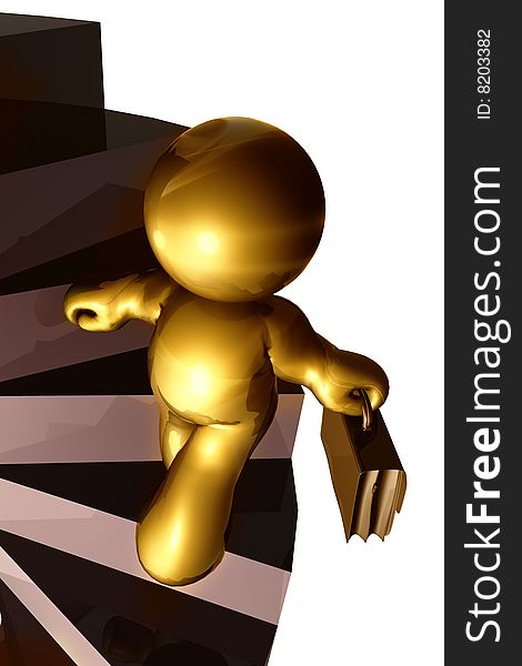 icon figure on the move 3d illustration.  icon figure on the move 3d illustration