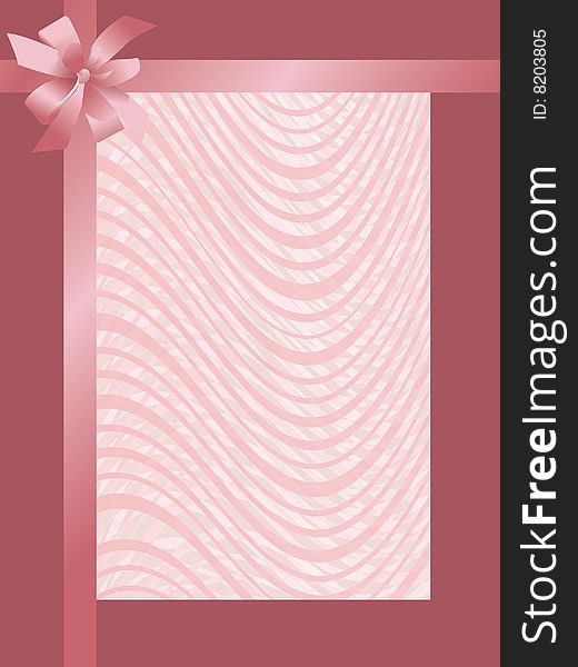 Scope with a ribbon and bow on and pink abstract background