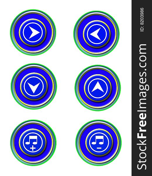 Blue icon set isolated on white