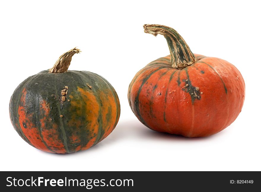 Pumpkins isolated on a white background