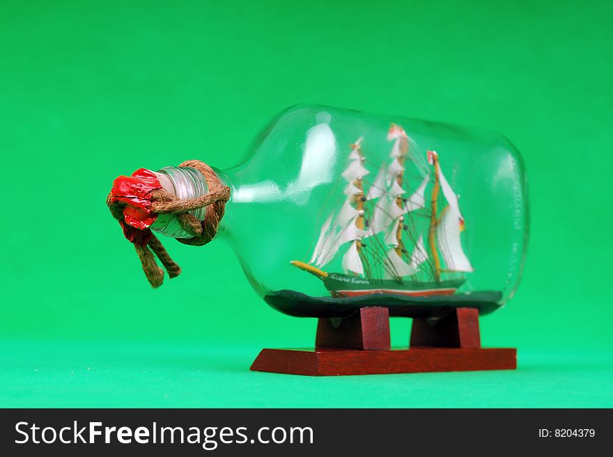 Vintage Sailboat Model In Bottle