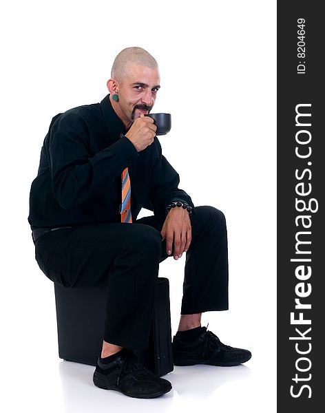 Alternative businessman formal dressed, studio shot