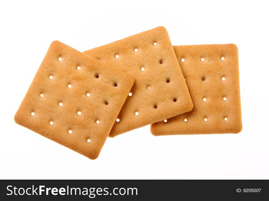 Pile Of Crackers Isolated On White