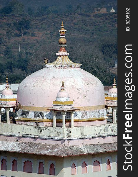 Dome of an ancient Hindu temple in India. Dome of an ancient Hindu temple in India