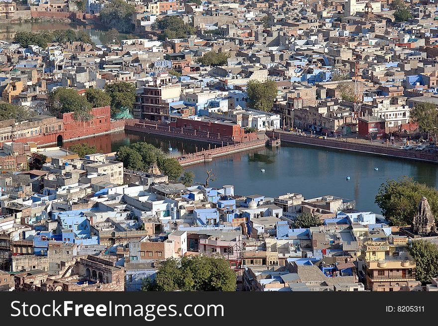 View of Jodhpur city from top. View of Jodhpur city from top