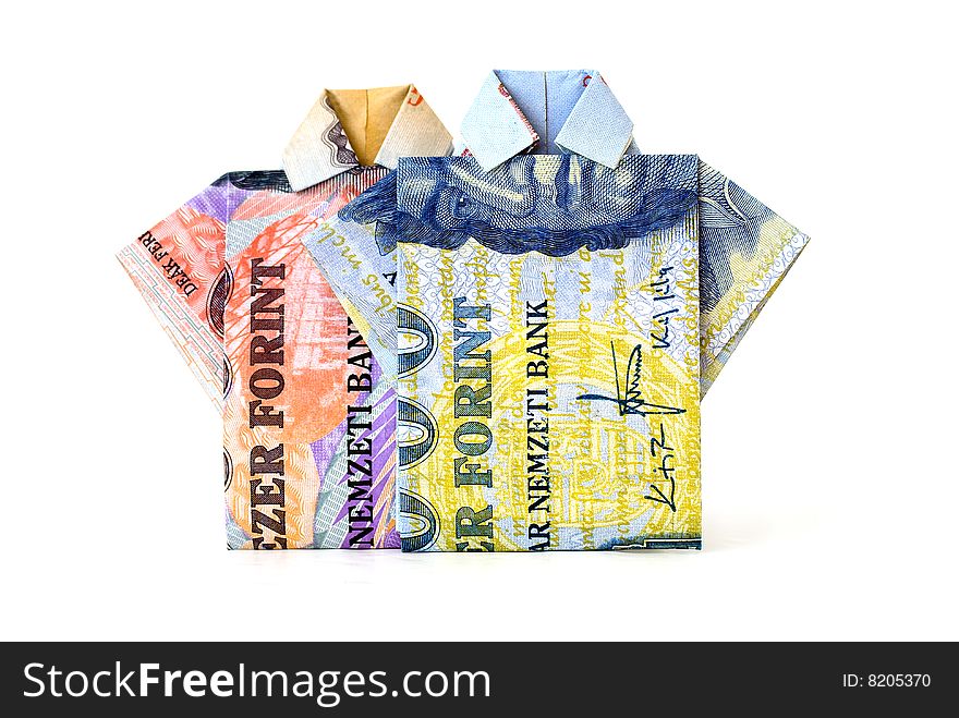 Origami with hungarian moneys, called forint. Origami with hungarian moneys, called forint.