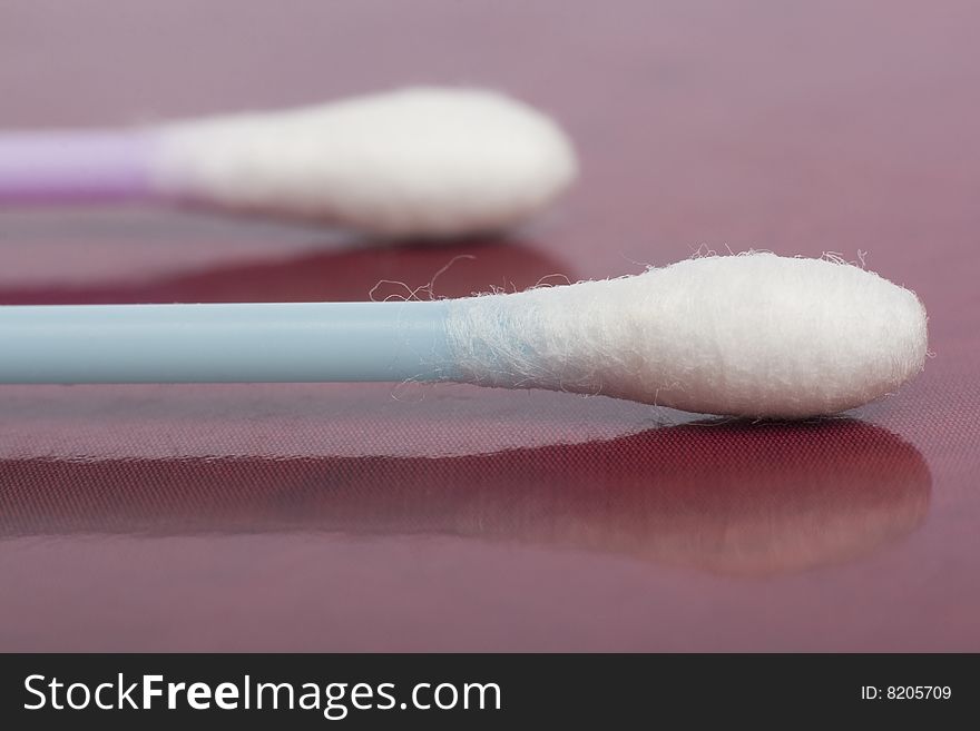 Cotton sticks isolated white background