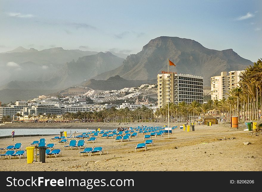 Sandy beach in the south of Tenerife. Sandy beach in the south of Tenerife