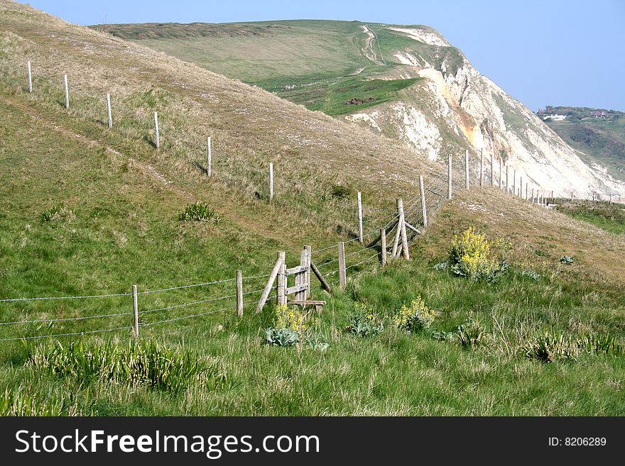 An english landscape - cliffs in summer