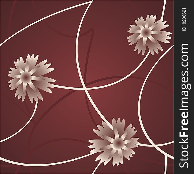 Flower pattern in brown - illustration. Flower pattern in brown - illustration