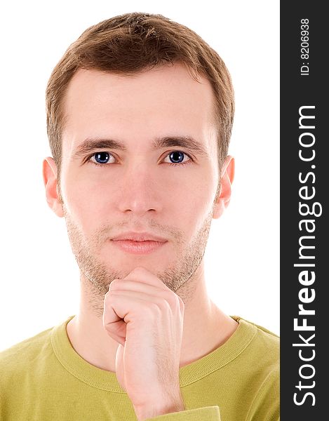 Young smiling guy (isolated on white)