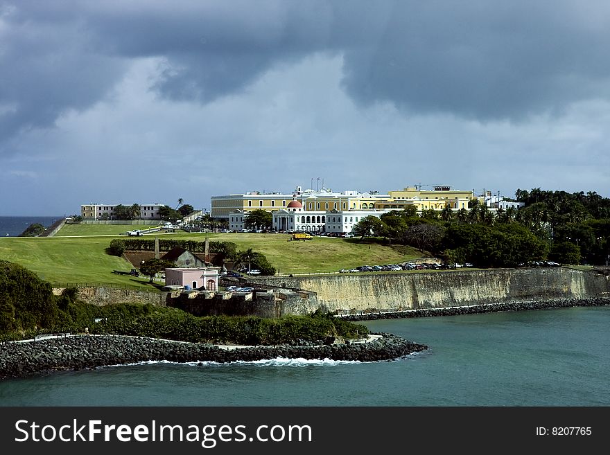Buildings on the coast of San Juan, Puerto Rico. Buildings on the coast of San Juan, Puerto Rico
