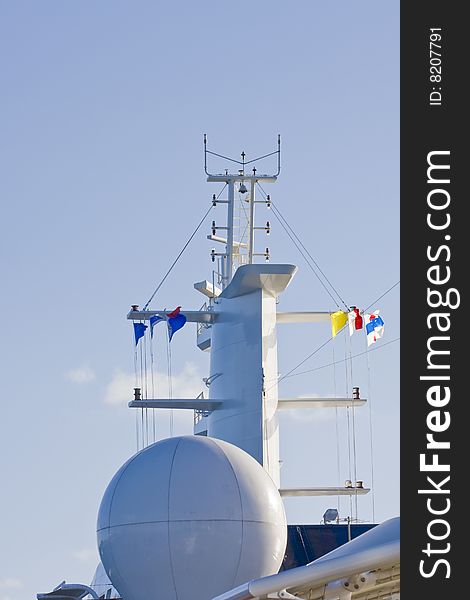 Ship Satellite Tower and Flags