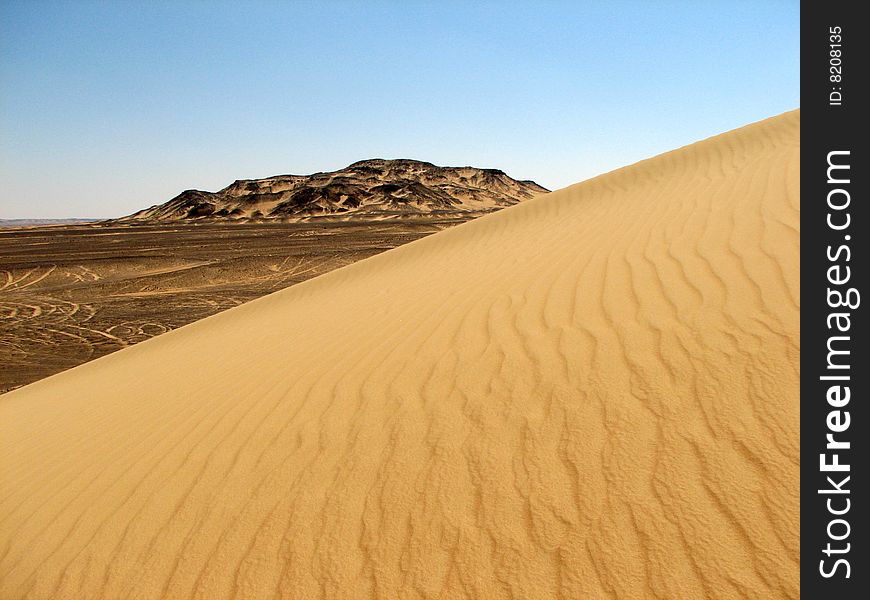 Scenic view of the Black Desert in Egypt
