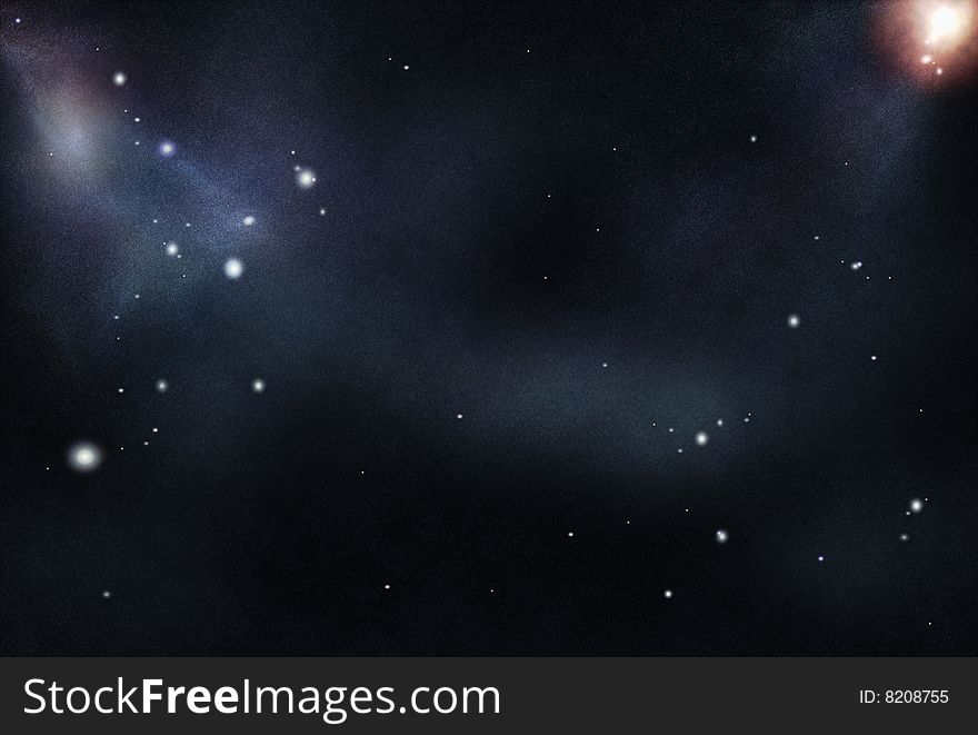 Digital created starfield with cosmic Nebula