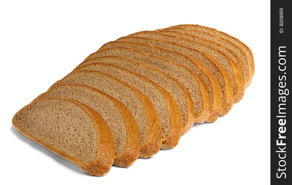 Cut bread isolated on white