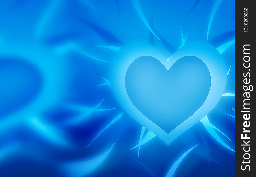 Blue heart and spikes around