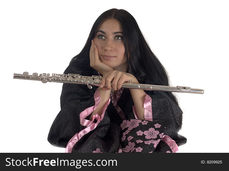 Young woman with a flute