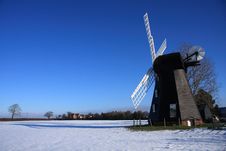 Winter Windmill Royalty Free Stock Photo