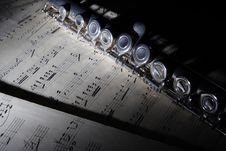 Flute And Old Sheet Music Stock Photo Flute And Old Sheet Music Stock Photo