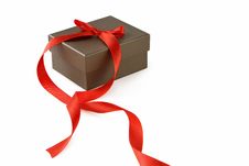 Gift Box With Red Ribbon Stock Images Gift Box With Red Ribbon Stock Images