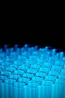 Close-up Of Empty Glass Test Tubes In Blue Royalty Free Stock Images Close-up Of Empty Glass Test Tubes In Blue Royalty Free Stock Images