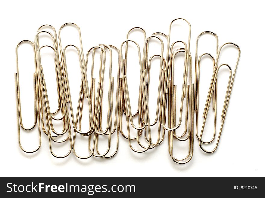 Paper clips isolated on white