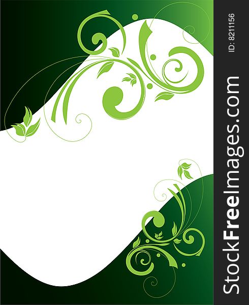 Green decorative border or frame decoration. Green decorative border or frame decoration