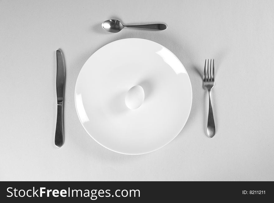White Plate and Diet with nutrition and hunger
