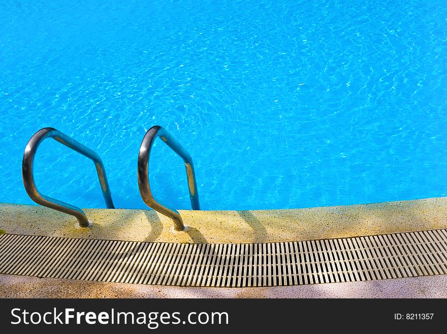 Staircase to swimming pool, sport background