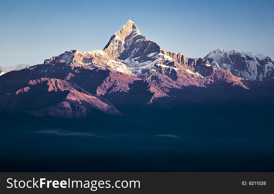 Machhapuchhare,it is the major attraction in the annapurna region of nepal.