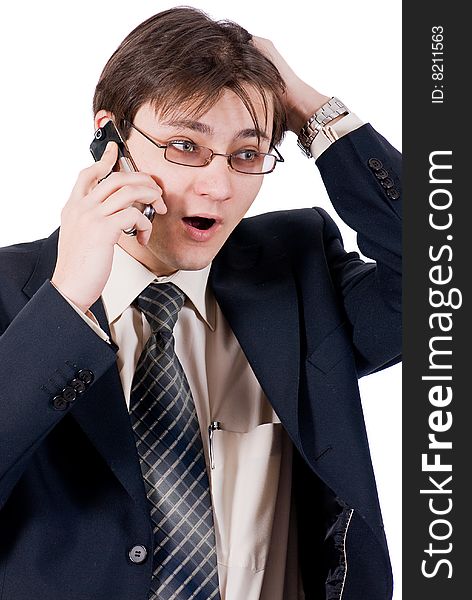 Young Businessman Calling By Cellular Phone