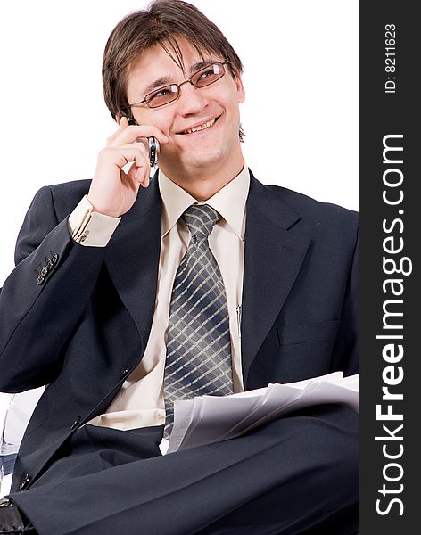 Young Businessman Calling By Cellular Phone