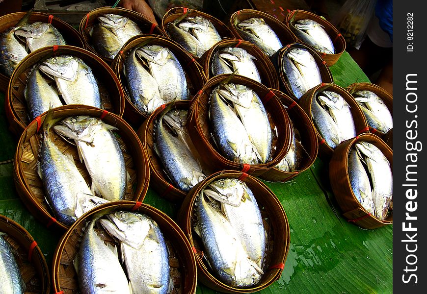 Tunna fish at ampawa water market in thailand. Tunna fish at ampawa water market in thailand