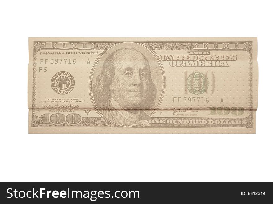 100 dollar banknote with band aid texture. 100 dollar banknote with band aid texture