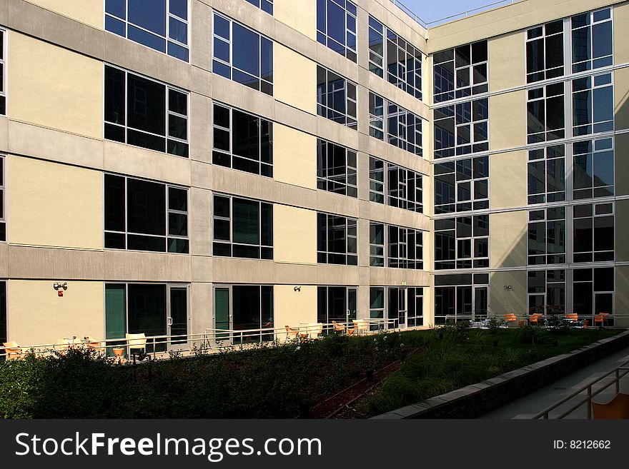 A modern loft courtyard