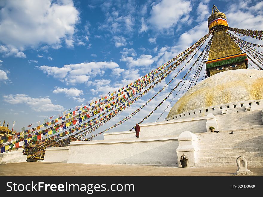 Buddhist temple bodhnath in kathmandu, nepal. Buddhist temple bodhnath in kathmandu, nepal