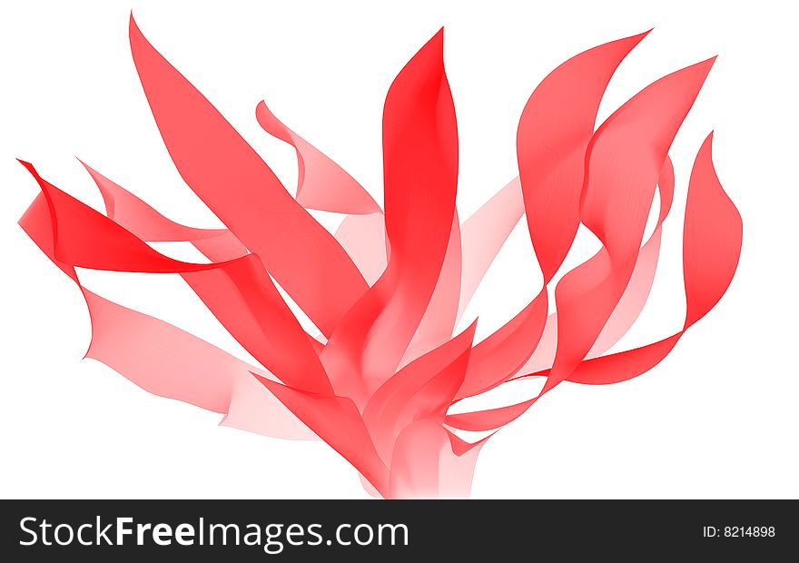 Digital painting - colorful red strokes on white background with shape of flower. Digital painting - colorful red strokes on white background with shape of flower.