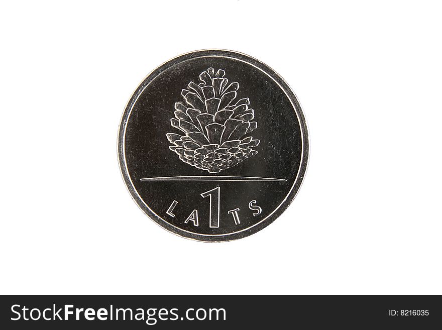 Rare Latvian coin with cone. Rare Latvian coin with cone