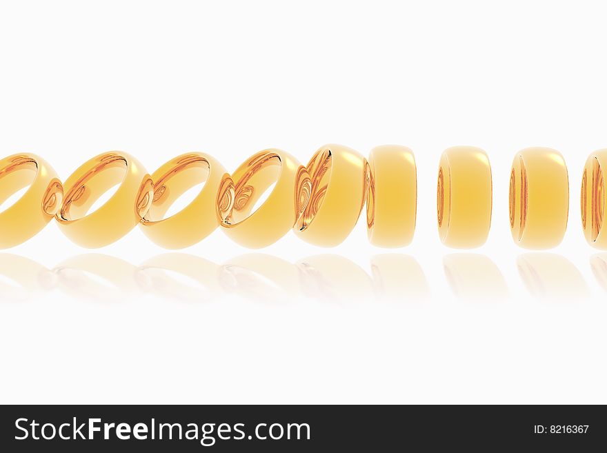 The falling wedding rings are executed in the 3D-editor. The falling wedding rings are executed in the 3D-editor