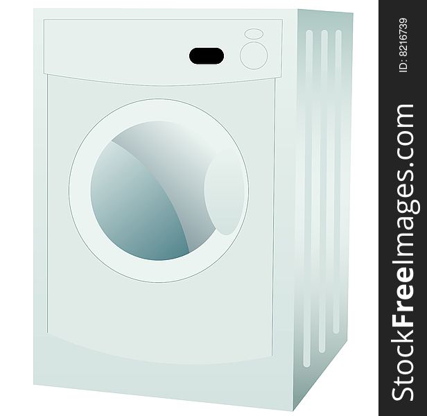 Washing machine on white background, vector illustration