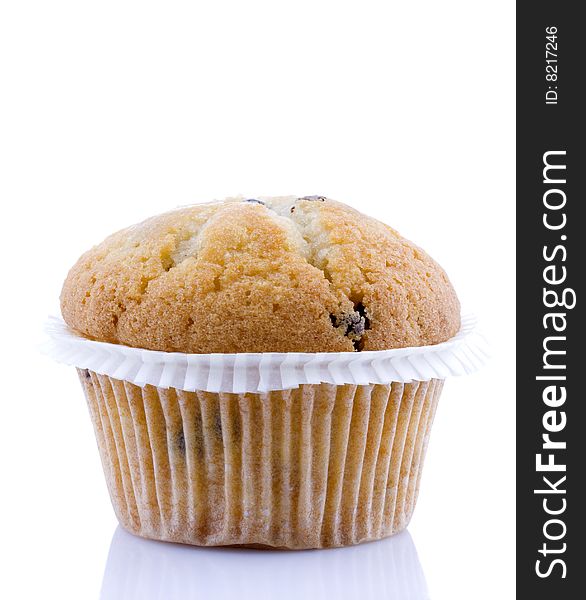 Tasty muffins isolated on white background