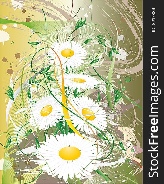 Illustration of flower grunge background. Illustration of flower grunge background