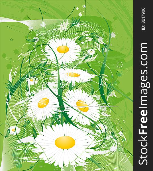 Illustration of flower grunge background. Illustration of flower grunge background