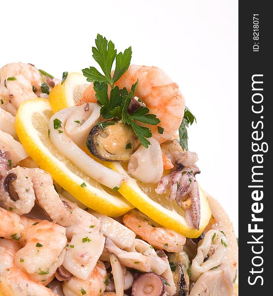 Shrimp and fish with parsley