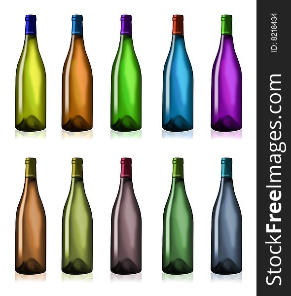 Bottles for wine. Illustration blank. Bottles for wine. Illustration blank.