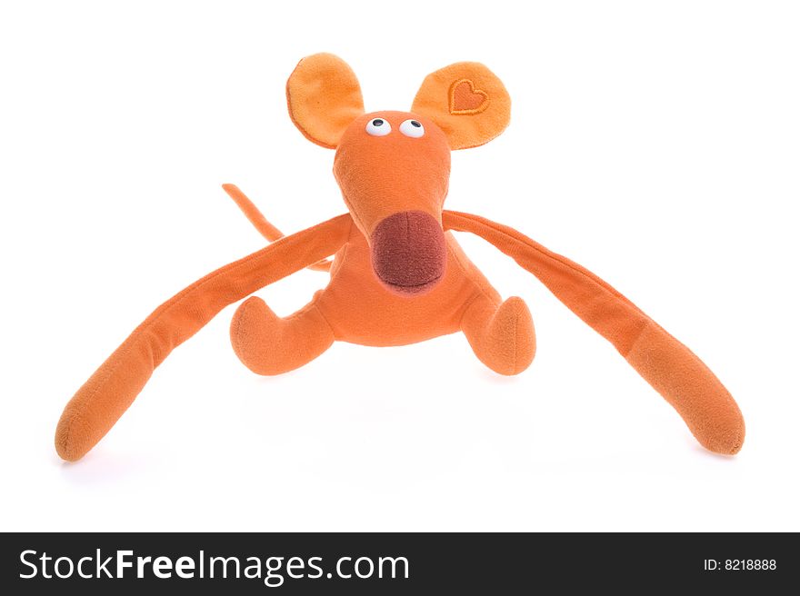 Small isolated nursery toy mouse.