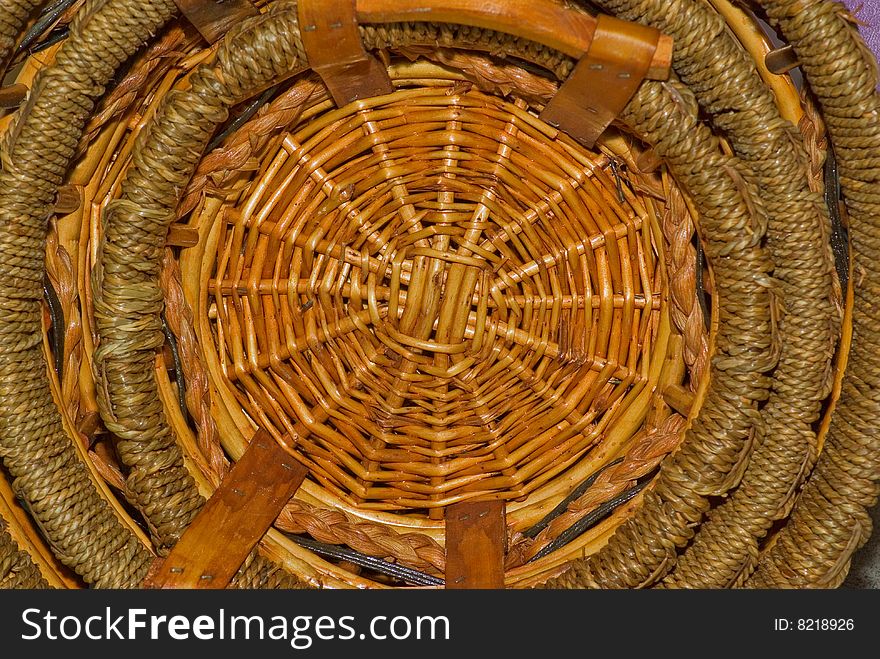 Background.empty straw basket, with shadow.