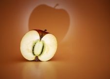 Half Apple And Kiwi Concept Isolated Fruit Royalty Free Stock Images