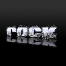 Letters Rock With A Reflection Stock Image